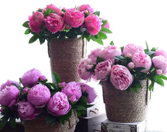 Artificial Peony with Bud, Realistic Paeony Stem, Chinese Home Flower, Party Floral Decor, Wedding Arrangement, Dining Table Spray Ornament