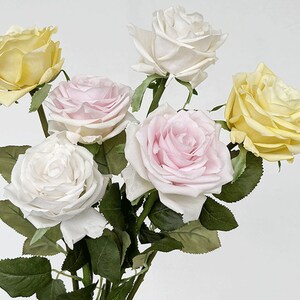 Real Touch Rose Stem, Quality Rose Flower, Artificial Floral Home Decoration, Rustic Party Bouquet DIY Material, Garden Wedding Arrangement