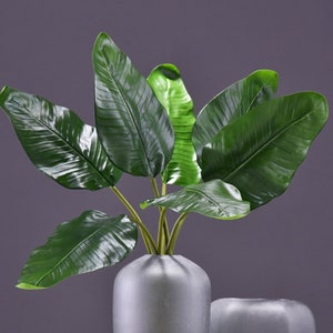Fake Bird of Paradise Leaf Stem, Banana Foliage, Tropical Plant Leaves, Artificial Flower, Home Greenery Decor, Wedding Floral Arrangement