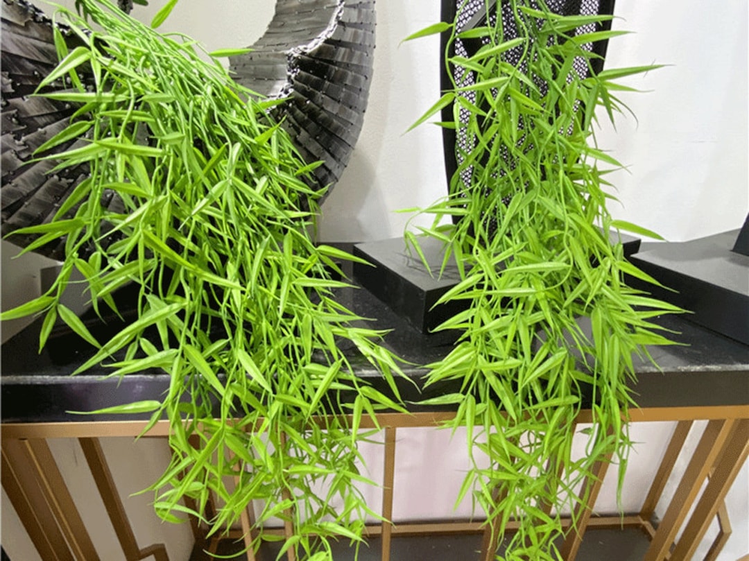 Artificial Bamboo Leaves Wall Hanging, Dangling Foliage Vine Craft