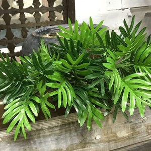 Artificial Philodendron Selloum with Root, Fake Monstera Deliciosa Plant, Faux Lacy Tree, Tropical Greenery, Home Floral Decor, for Outdoor