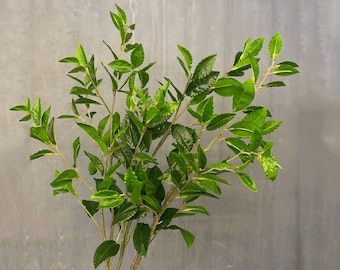 Real Touch Camellia Foliage Long Branch, Artificial Greenery with Leaf, Indoor Twig Decor, Outdoor Floral Arrangement, Floor Vase DIY Filler