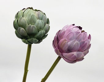 Fake Artichoke Stem, Rustic Vegetable Craft, Artificial Flower, Home Floral Decor, Bloom for Wedding Bouquet, Floral Arrangement Centerpiece