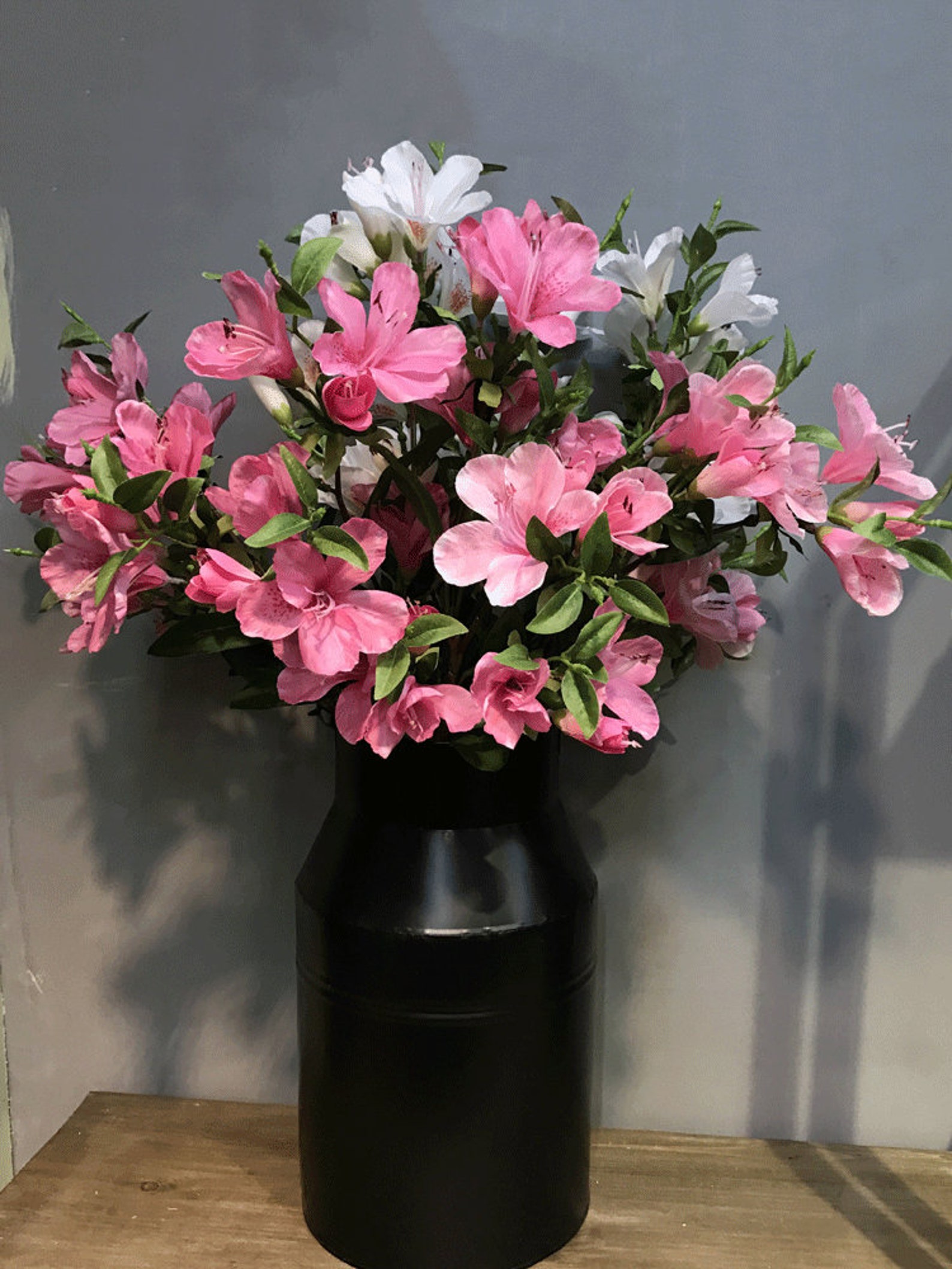 Realistic Azalea With Bud, Artificial Rhododendron Stem, Indoor Floral ...