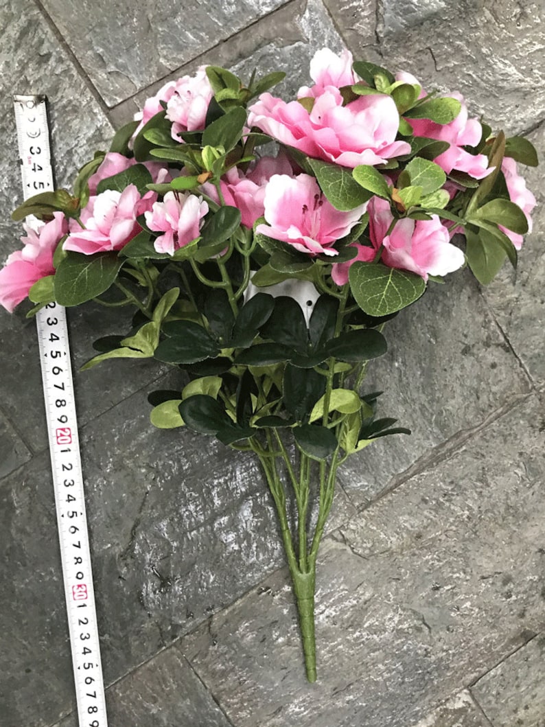 Artificial Azalea Bouquet, Realistic Rhododendron Flower Bundle, Indoor ...
