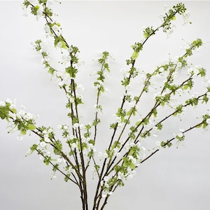 Fake Spiraea Flower Long Branch with Leaves, Artificial Flowers, Home Floral Decor, Wedding Arrangement, Table Centerpiece, for Garland Arch