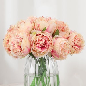 Fake Peony Bouquet, Artificial Flowers, Silk Peony Flower, Living Room Floral Decor, Wedding Party Arrangement Centerpieces, Bridal Bouquet