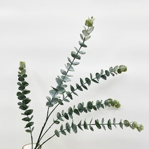 Faux Eucalyptus Stem, Realistic Greenery Foliage, Artificial Flowers, Plant for Floral Arrangements, Wedding Decor, Home Leaves Decoration
