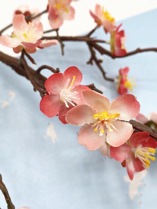 15 Rami Di Fiori Di Pesco Artificiali In Seta - Altezza 65 Cm, Mazzi Finti Rosa Per Decorazione Casa, Matrimoni, Natale - 3