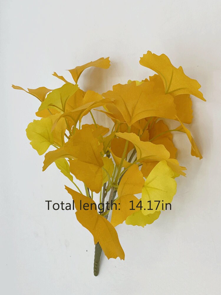 HNVNER 5 Foglie di Eucalipto Autunnali Artificiali, Fake Steli Rami di Eucalipto 60cm, Autumn Leaves in Seta Finta, Decorazioni Autunnali per Casa, Matrimoni, Feste del Ringraziamento (Arancione