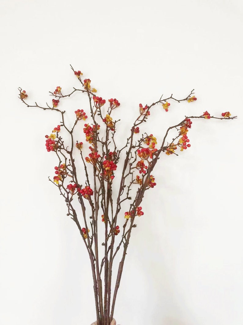 Artificial Bittersweet Fruit With Long Branch Quality Small Etsy