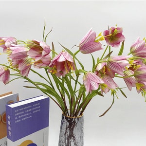 Fake Checkered Lily, Fritillaria Affinis Flower, Rustic Wildflower, Artificial Flower Craft, Home Floral Decor, Wedding Party Centerpiece