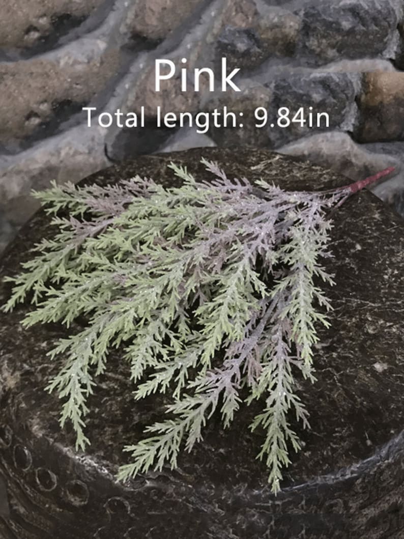 Puede incluir: Rama de vegetaci&oacute;n artificial rosa con una longitud total de 25 cm. La rama est&aacute; hecha de pl&aacute;stico y tiene un aspecto realista.