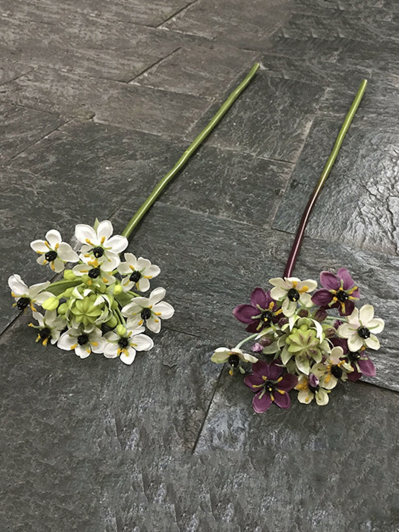 Fiore di dubio artificiale di ornitogalo, stella realistica di Betlemme, bouquet da sposa materiale fai-da-te, decorazione floreale per la casa, tavolo da pranzo spray pick immagine 6