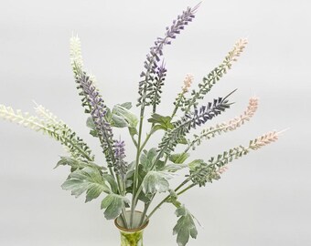 Tallo de flor de lavanda artificial, arreglo floral falso para decoración del hogar, ramos de boda, centro de mesa, vegetación rústica de flores silvestres