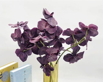 Gambo di orchidea Vanda artificiale, falso phalaenopsis craft, fiore di farfalla realistico, decorazione floreale per la casa, disposizione per feste di nozze, per bouquet