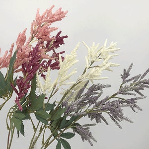 Artificial Astilbe Arendsii with Long Stem, Fake Astilbe Flower, Party Floral Arrangement, Home Table Plant Decoration, Bouquet DIY Material