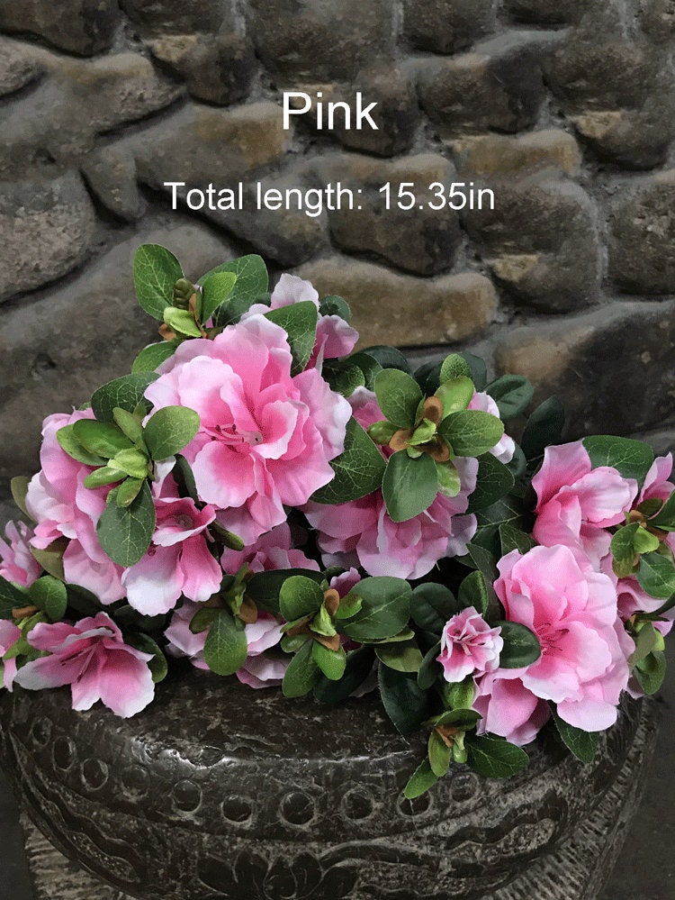 Artificial Azalea Bouquet, Realistic Rhododendron Flower Bundle, Indoor ...