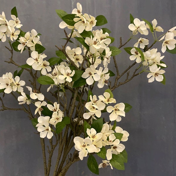 Artificial Pear Blossom, Exochorda Serratifolia, Spring Rustic Flower, Home Floral Decor, Realistic Wildflower, Wedding Table Centerpiece