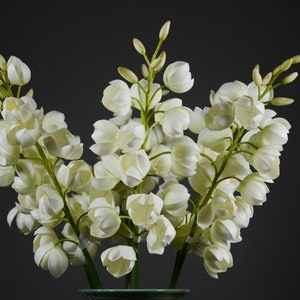 Quality Yucca Stem with Bud, Artificial Orchid Flower Branch, Wedding Floral Decoration, Living Room Floor Vase Filler, Bouquet DIY Material
