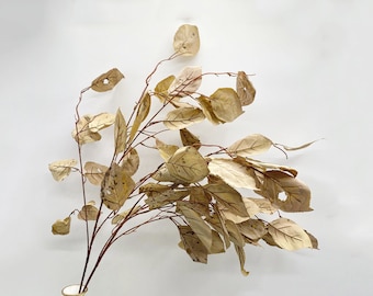 Dead Leaf Long Branch, Rustic Fall Foliage, Artificial Flower Crafts, Vintage Home Floral Decor, Indoor Plant Ornament, Wedding Arrangement