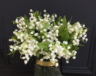 Bouquet de muguet, artisanat de fleurs artificielles, décoration florale pour la maison, pour bouquet de mariée, arrangement de fête de mariage, centre de table