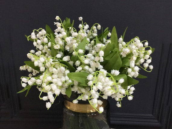 Maiglöckchen Blumenstrauß, künstliche Blumenhandwerk, Hausblumendekor, für Brautstrauß, Hochzeitsfestarrangement, Tischdekoration