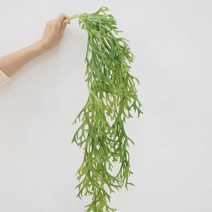 Staghorn Fern Plant Long Wall Hanging, Artificial Platycerium Superbum, Home Floral Decor, Wedding Greenery Arrangement, Arch Wreath Filler