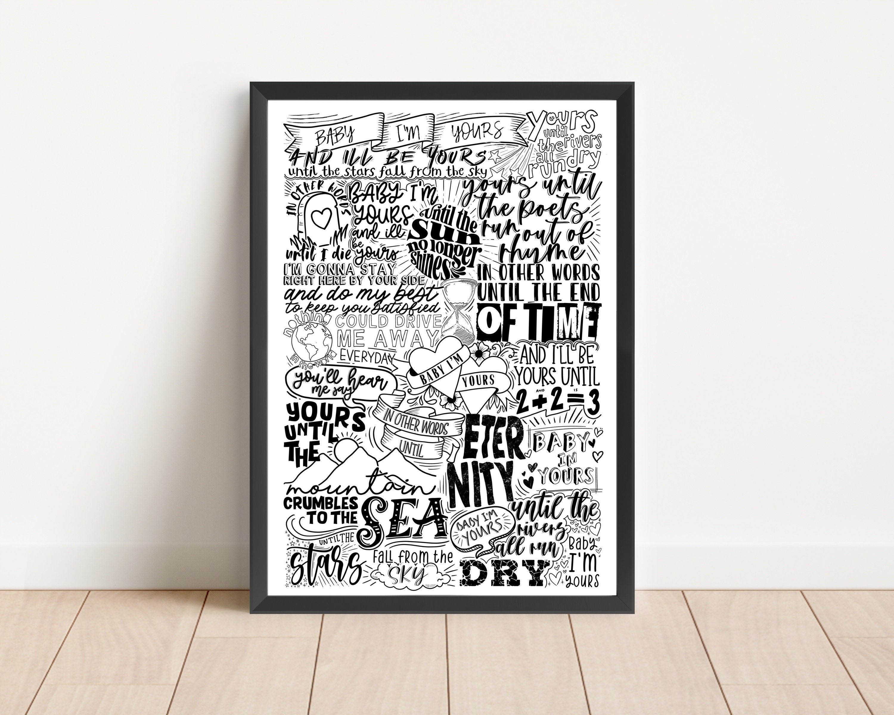 Arctic Monkeys Baby Im Yours Doodle Fan Poster Art Music Lover Gift