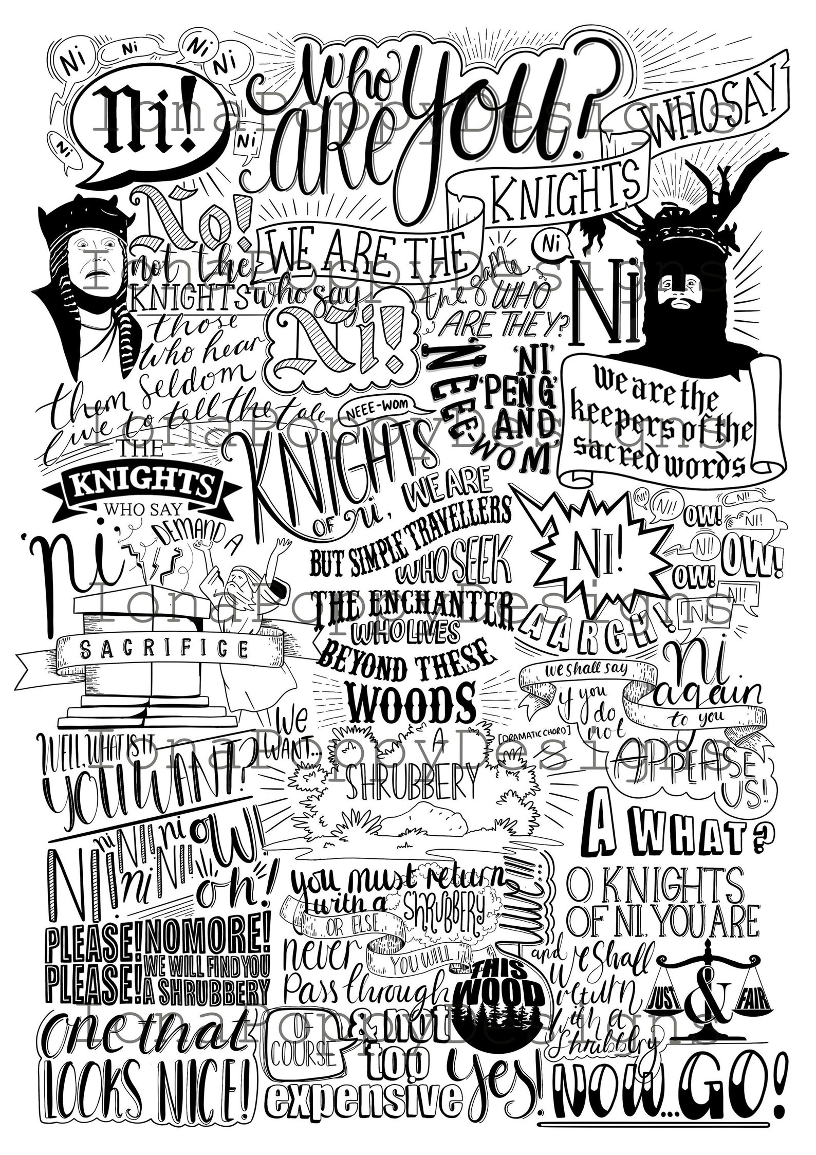 The Knights Who Say ni Monty Python and the Etsy