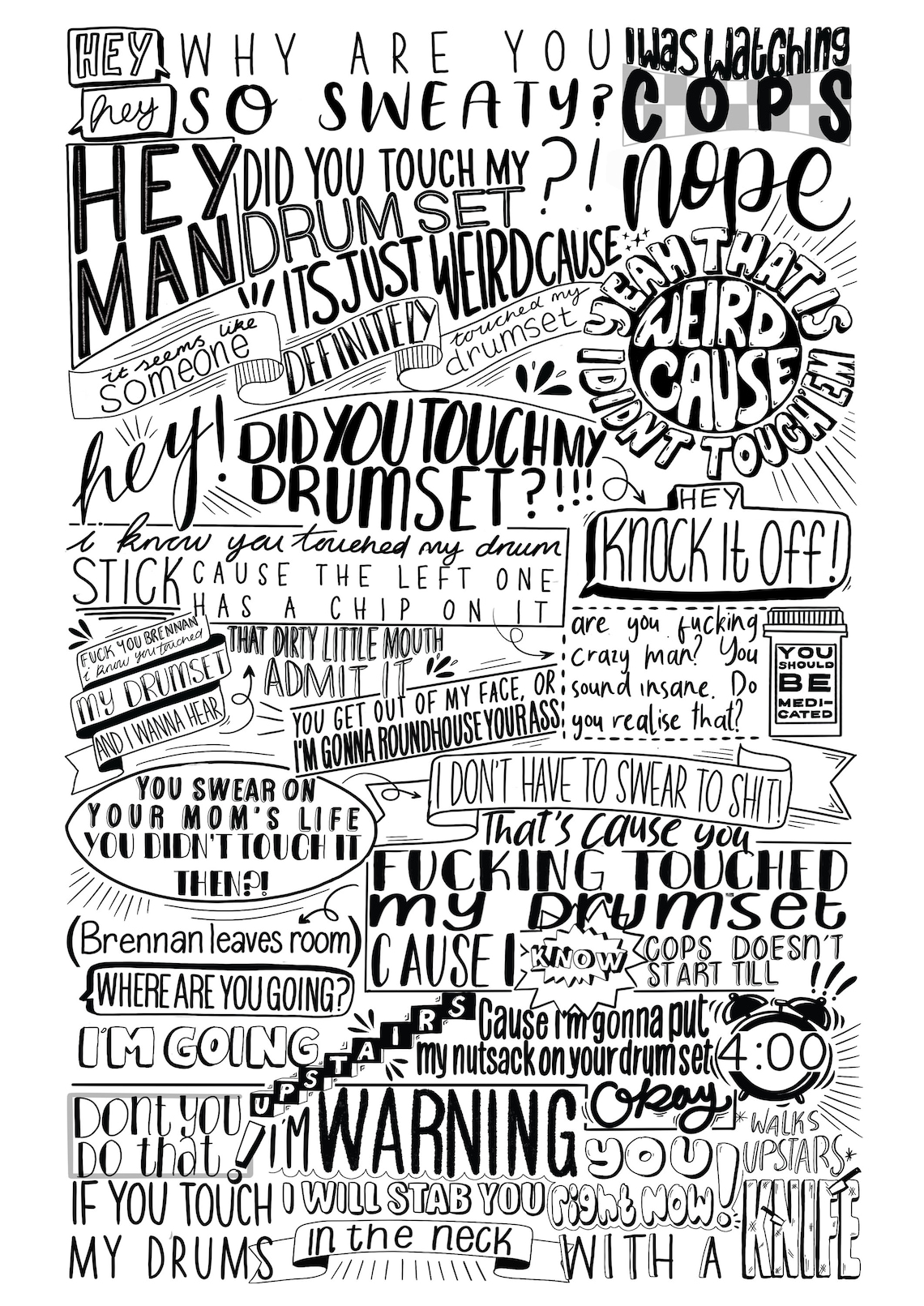 Step Brothers did You Touch My Drumset Print Etsy