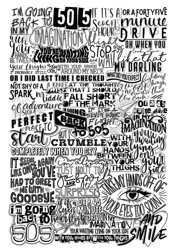 Arctic Monkeys 505 Lyric Print 