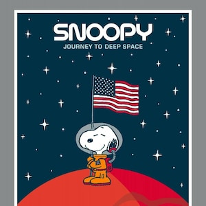 Snoopy Journey To Deep Space Panel | Peanuts | American Flag | Astronaut | CP68285 | 100% Cotton Quilting Fabric by Springs Creative