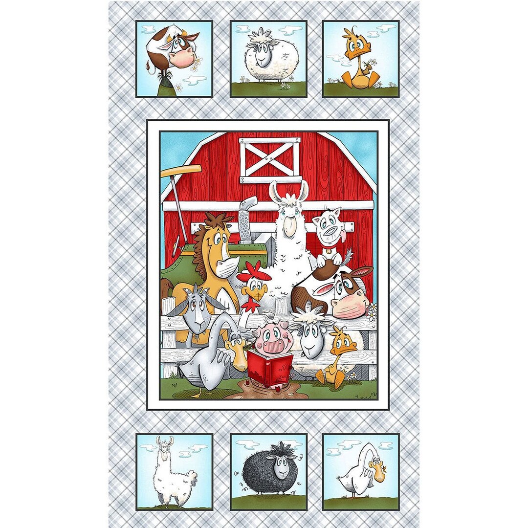 Farmyard Tails Farm Panel | Barn Animals | Pattern# 6909P | 100% Cotton ...