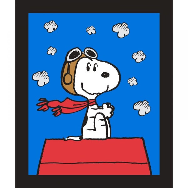 Snoopy Red Baron Panel | Peanuts | 100% Cotton Quilting Fabric by Springs Creative