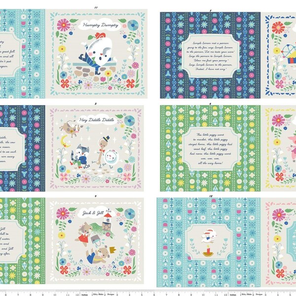 Once Upon A Rhyme Soft Book Panel by Jill Howarth | Nursery Rhymes | Pattern P8026 | 100% Cotton Quilting Fabric for Riley Blake