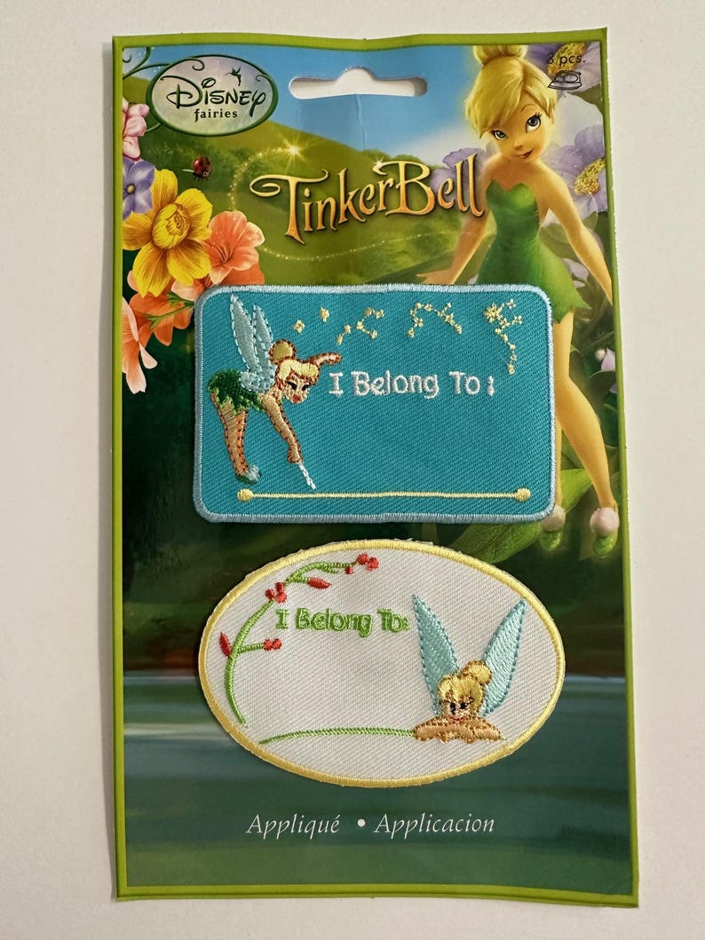 Disney Mickey Mouse Tinker Bell Applique Patch | Embroidery | Iron-on ...