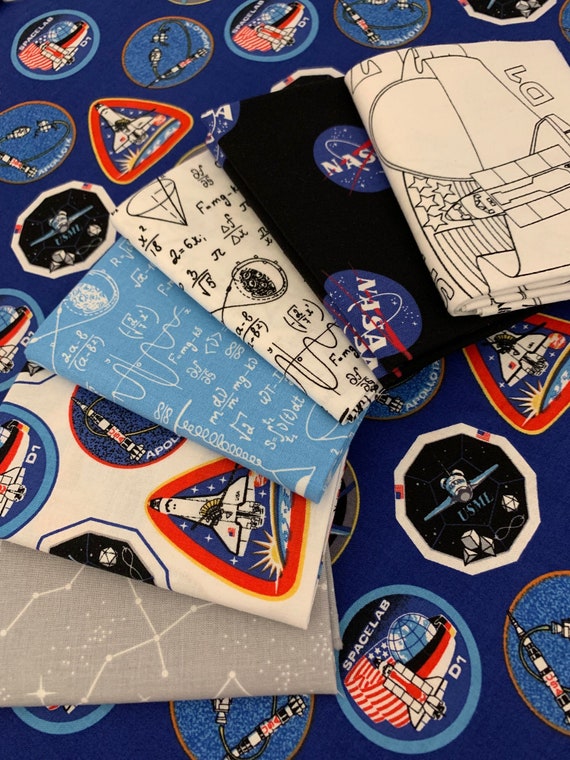 7 Piece Nasa Fat Quarter Bundle FQ Space Astronauts - Etsy