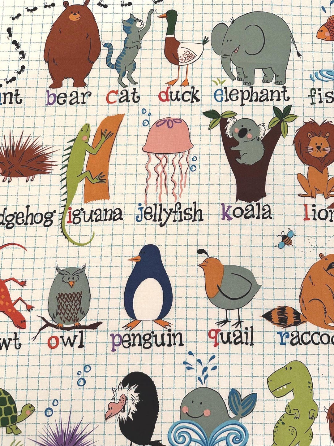 ABC With Me Panel | Animals | Alphabet | OOP | 100% Cotton Quilting ...