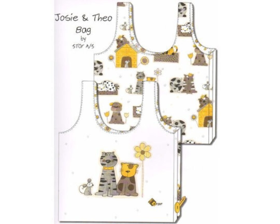 Josie & Theo Shopping Bag Panel | DIY | Cat | Dog | Mouse | 100% Cotton ...