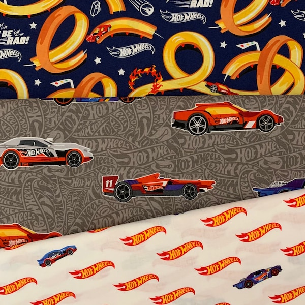 1/2 Yard Hot Wheels | Race Track | Cars | Logos | 100% Cotton Quilting Fabric by Riley Blake