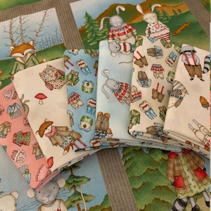 6 Piece Forest Friends 1/4 Yard Bundle PLUS Panel | 100 % Cotton Quilting Fabric By Maywood Studio