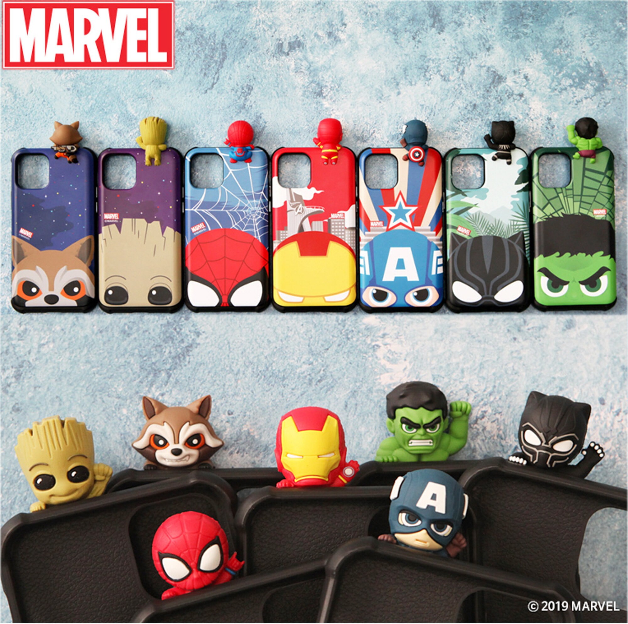 Marvel Avengers Hero 3d Figure Phone Cover Case With Card Slot Etsy