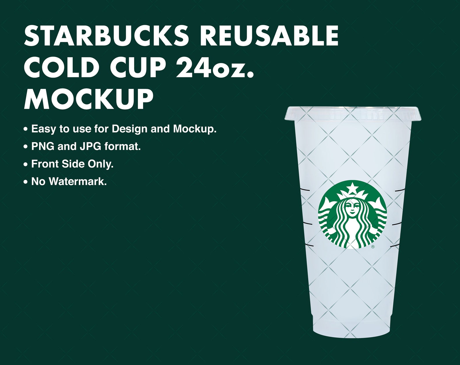 Starbucks Reusable Cold Cup 24oz Mockup Photo Perfect for Etsy