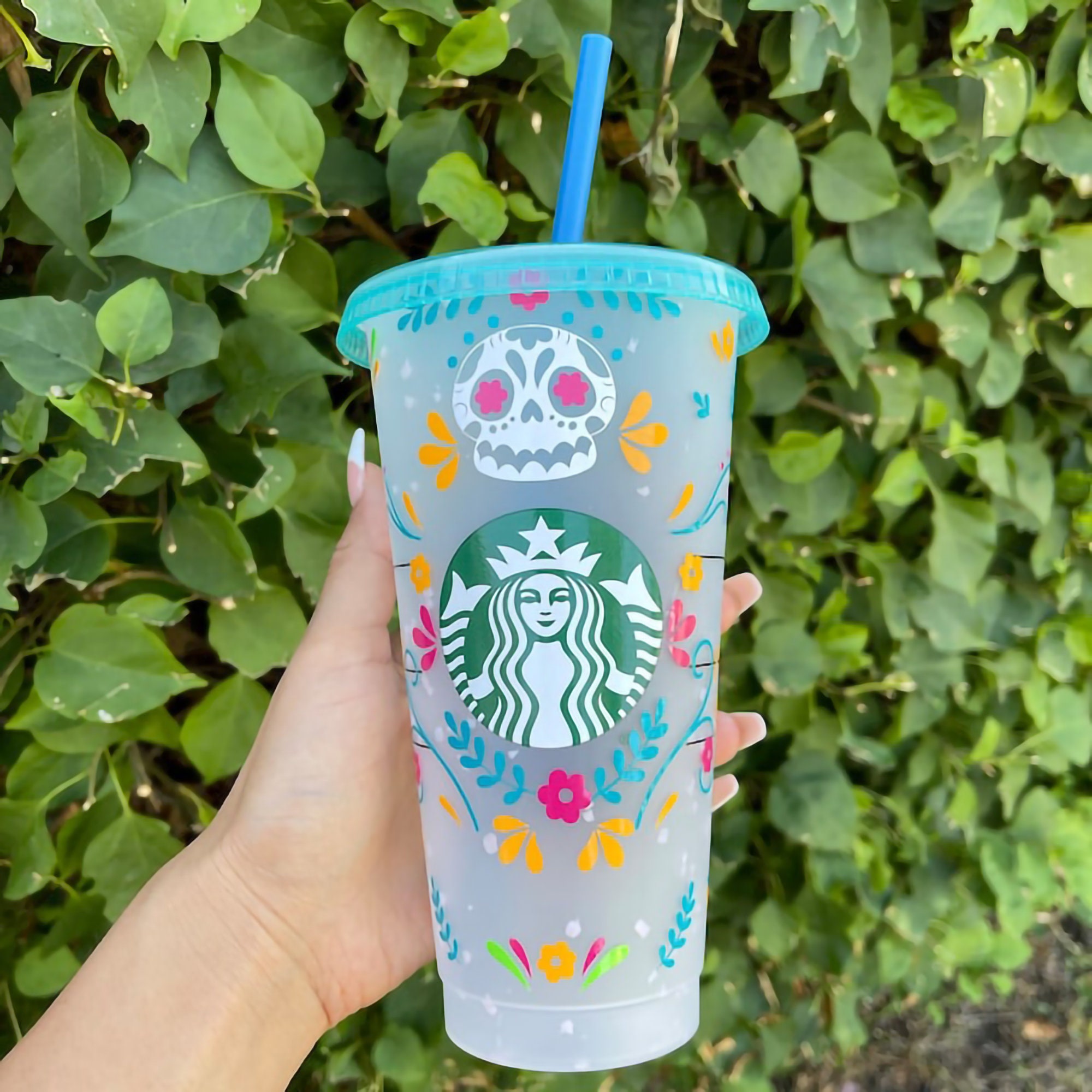 Full Wrap Dia De Los Muertos Starbucks Cup SVG Halloween Etsy