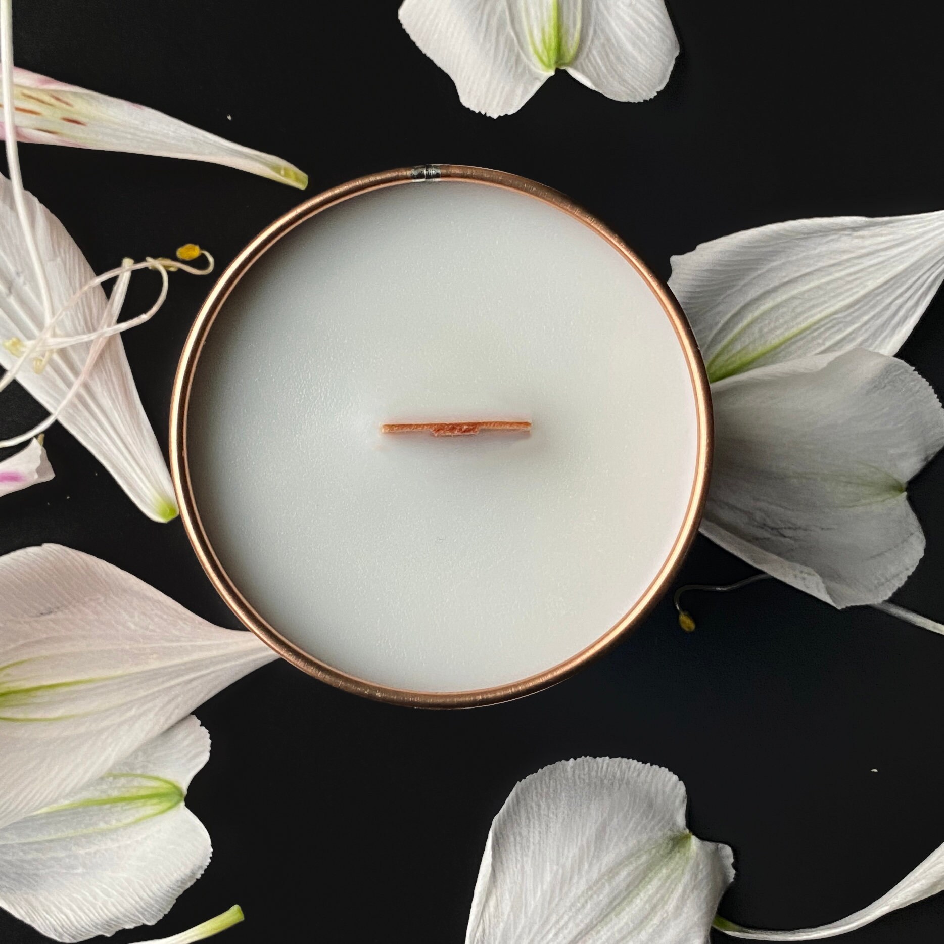 Mugler Angel fragrance homemade candle Rose Gold tin soy wax Etsy