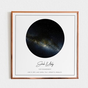 Stampa digitale quadrata personalizzata con mappa stellare - Anniversario, Matrimonio, Compleanno, Fidanzamento, Regalo personalizzato per lei, Per lui, Arte da parete per astronomia