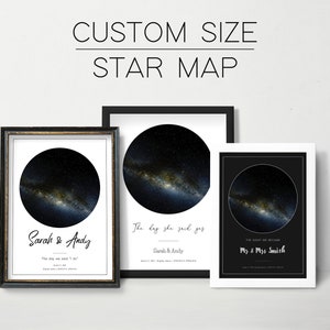 Dimensioni personalizzate - Star Map download digitale - Anniversario, Matrimonio, Compleanno, Fidanzamento, Regalo personalizzato per lei, Per lui, Astronomia Arte murale