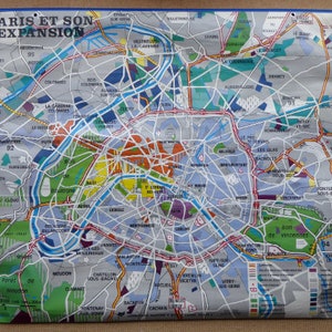 Carte vintage de Paris, France, 1971, école recto-verso