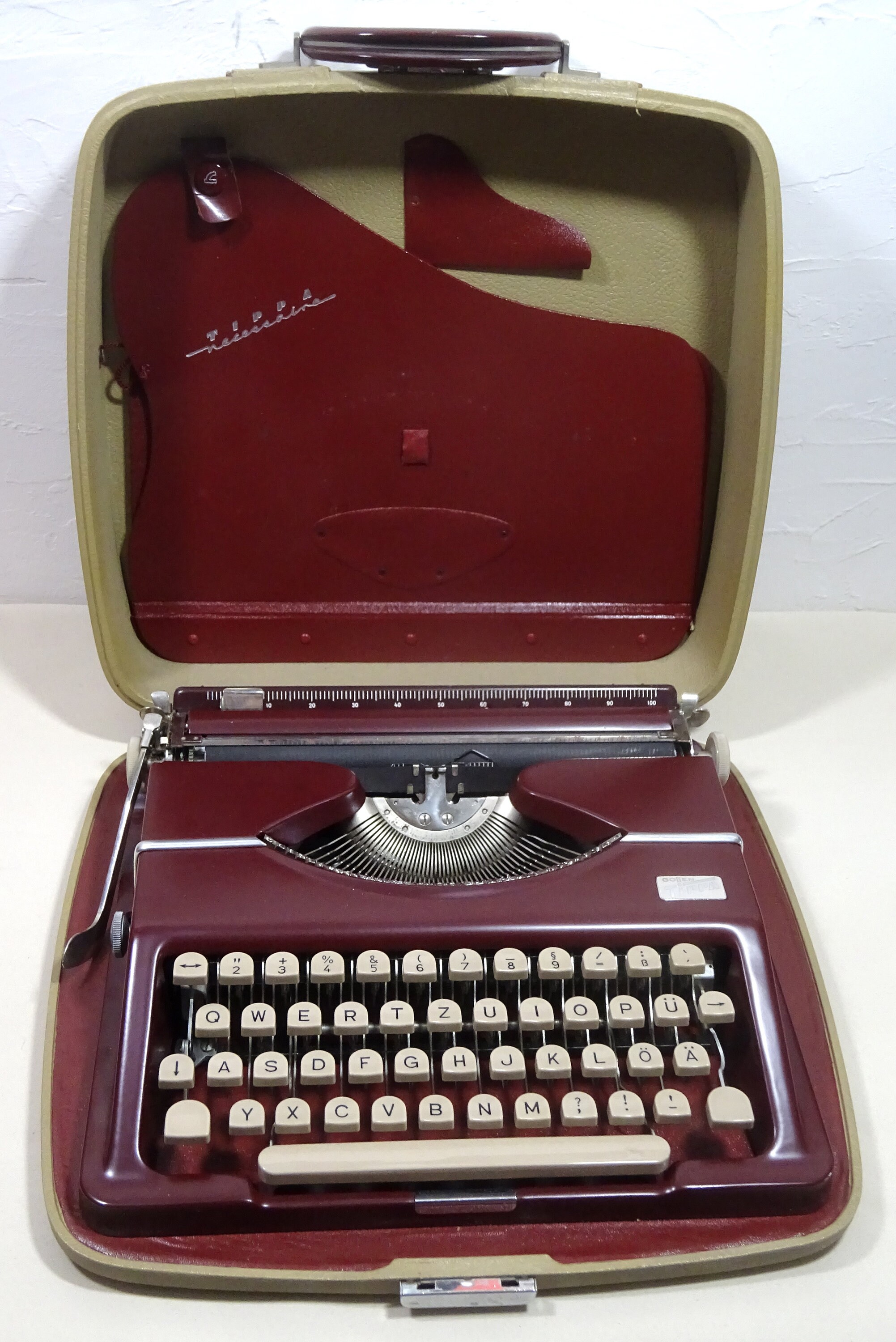 Machine à Écrire Gossen Tippa 1954 - Très Bel État Clavier Qwertz